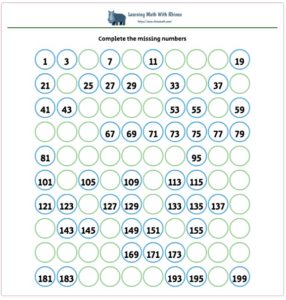 1-100 missing numbers worksheet #6