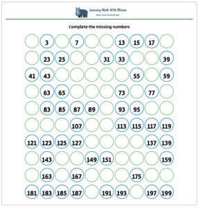 1-100 missing numbers worksheet #8