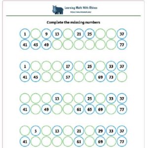 complete numbers jump 4 worksheet-#1