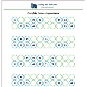 1-100 missing numbers worksheet #11