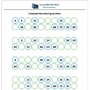 1-100 missing numbers worksheet #4