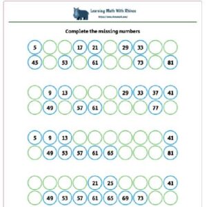 1-100 missing numbers worksheet #5