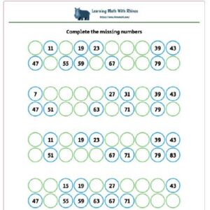 1-100 missing numbers worksheet #7