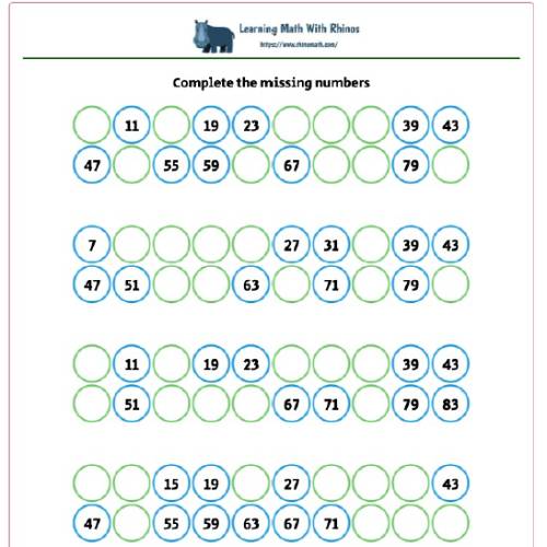 Read more about the article Complete the missing numbers 4 jumps – 11 free worksheets
