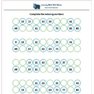 1-100 missing numbers worksheet #9