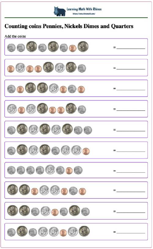 counting usa coins penny nickles dimes and quarters