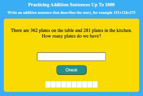 Addition sentences that sum up to 1000