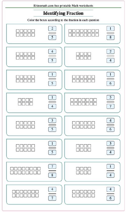 Coloring and identifying fractions