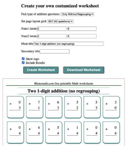 Read more about the article Addition worksheet maker (Vertical)