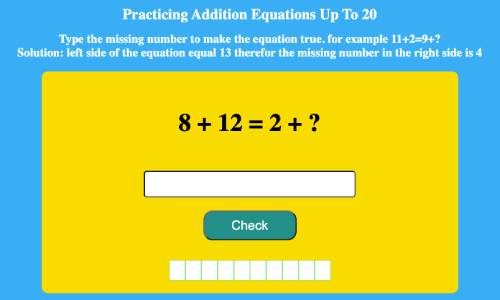 Practicing Addition Equations Up To 20