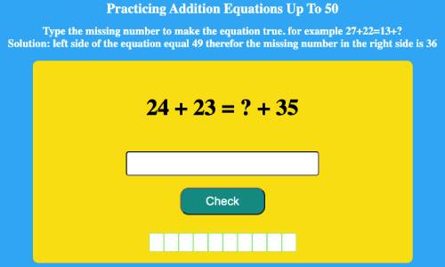 Read more about the article Practicing Addition Equations Up To 50