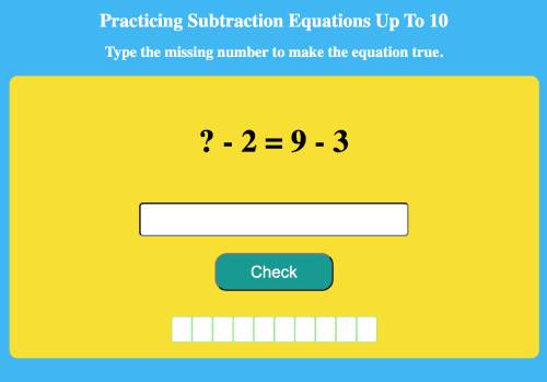 Practicing Subtraction Equations Up To 10