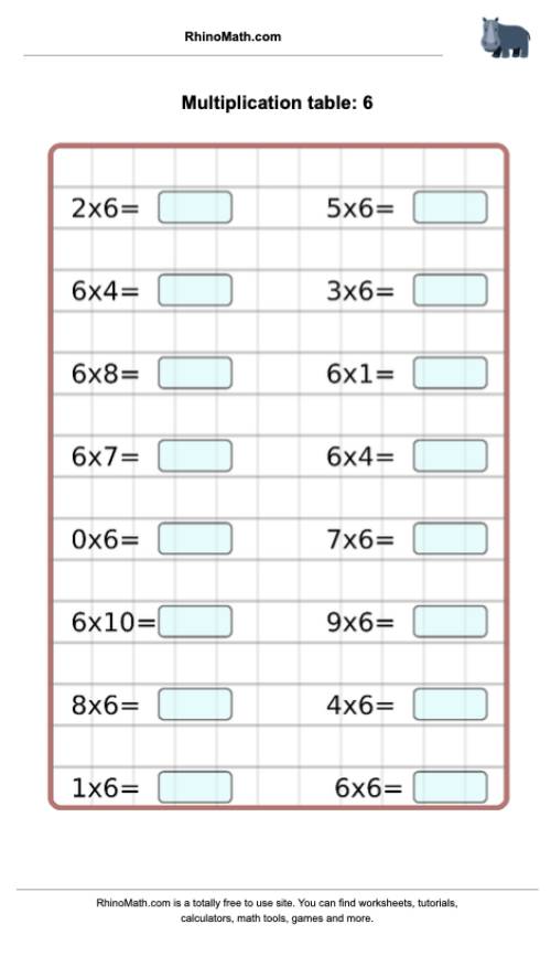 RhinoMath.com template - facts 6
