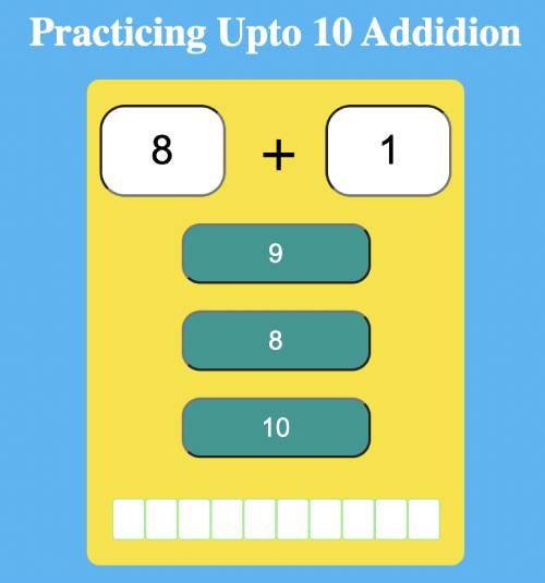 Read more about the article Addition with 2 numbers up to 10 Math game