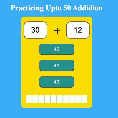 upto 50 adding 2 numbers math game
