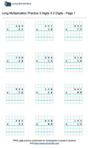 Long Multiplication Practice 3 Digits X 2 Digits - Page 1