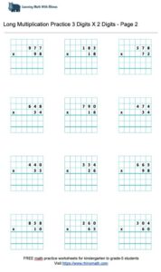 Long multiplication 3digit x 2digits - Page 2