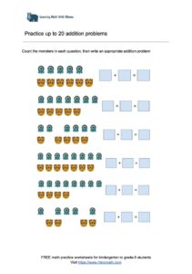 Practice up to 20 addition - p1