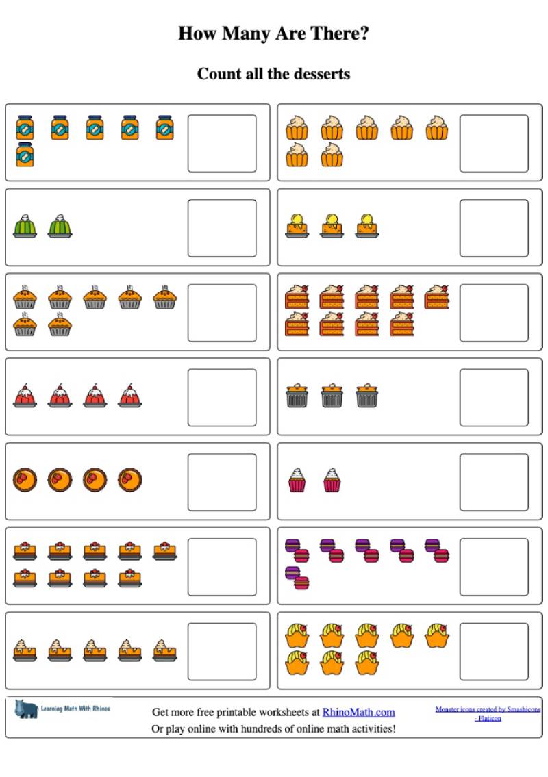 Read more about the article Count the desserts and write the total (1-10) -v2