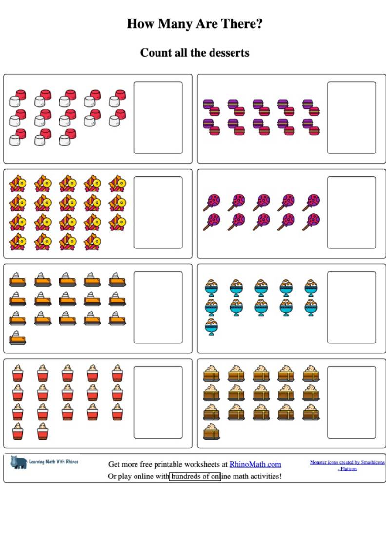 Read more about the article Count the desserts and write the total (10-20) -v2