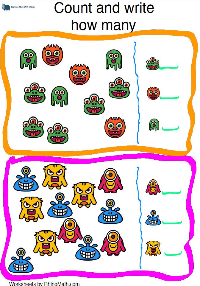 Read more about the article Count Monsters! Three Groups of Monsters 1-10 Each