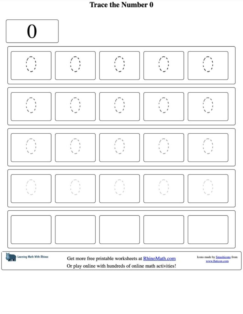 number 0 trace - v1 - worksheet