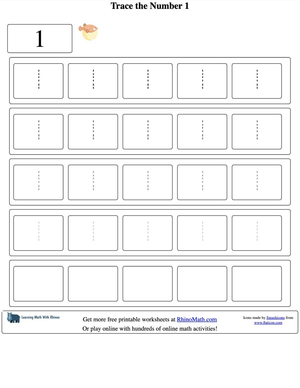 Read more about the article Tracing the Number 1 – Number Tracing Worksheets