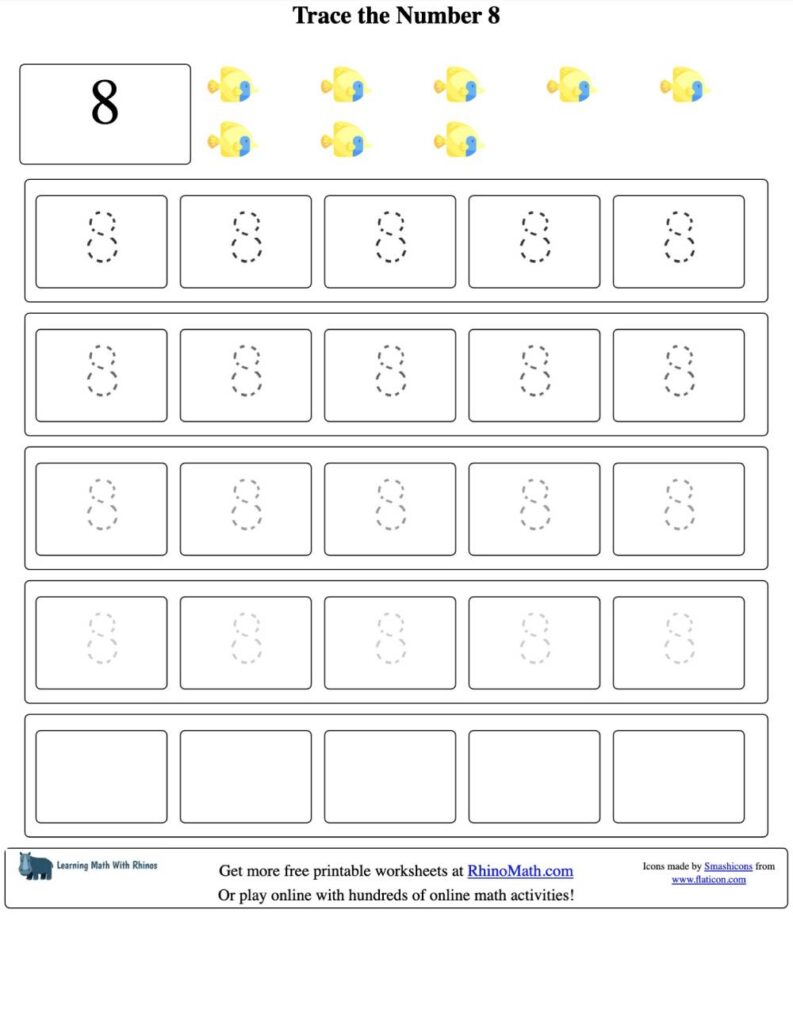 number 8 trace - v1 - worksheet