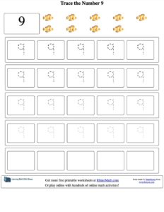 number 9 trace - v1 - worksheet