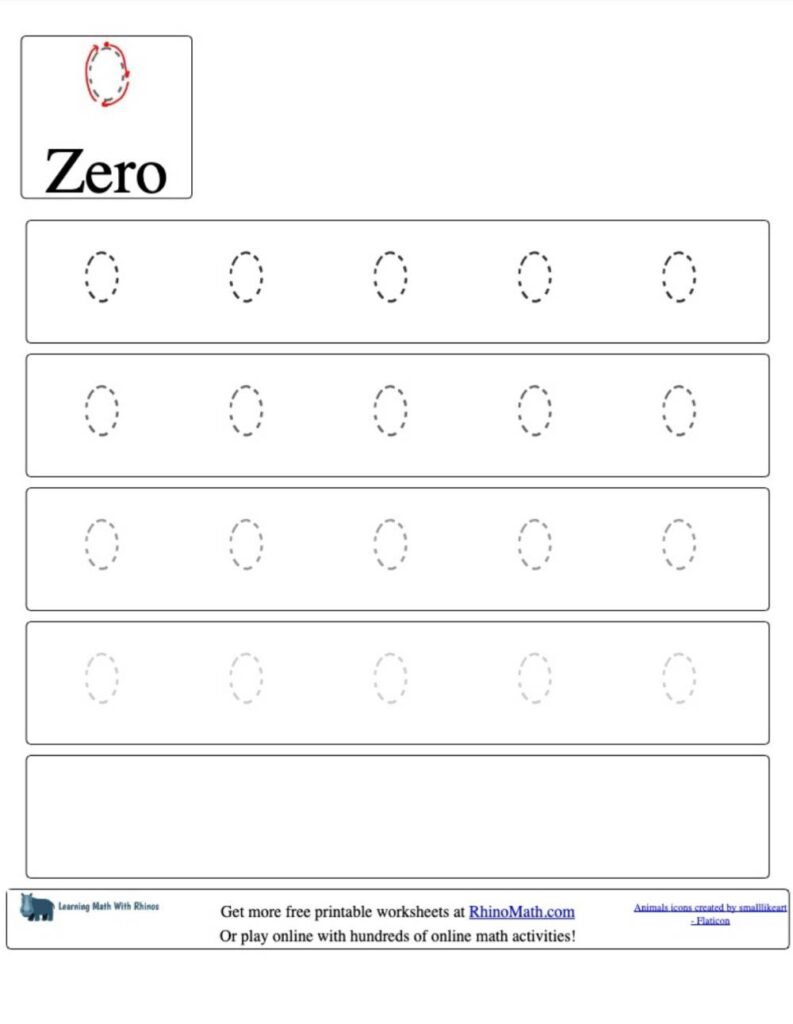 trace the number 0 v2 rhinomath worksheet