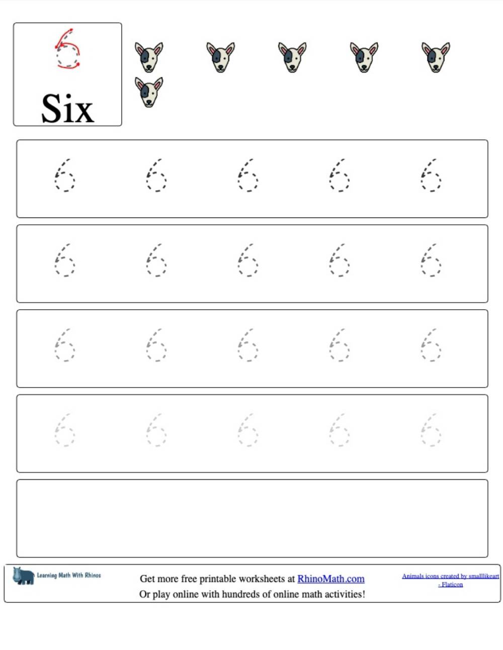 Read more about the article Tracing the Number 6 – Number Tracing Worksheets