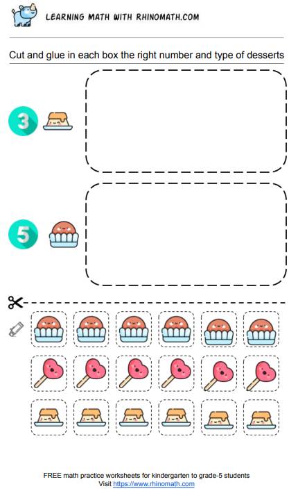 Read more about the article Cut and Paste Desserts According to the Number – Page1