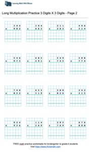Long multiplication 3digit x 3digits - Page 2