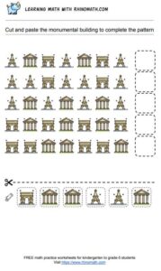 Practice recognising patterns by cutting and glueing the next monumental building- page 21