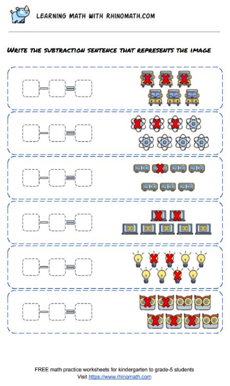 Subtraction practice 1-10 - p4