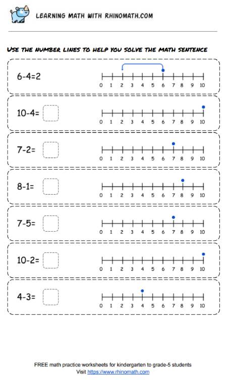 Read more about the article Practice Subtraction 1-10 – Page 7