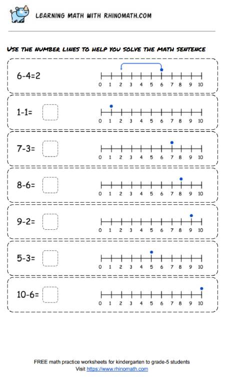 Read more about the article Practice Subtraction 1-10 – Page 8