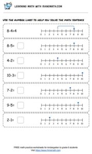 Subtraction practice 1-10 - p9
