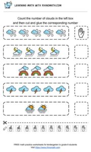 learn to count and glue the number of items fingers version - p1