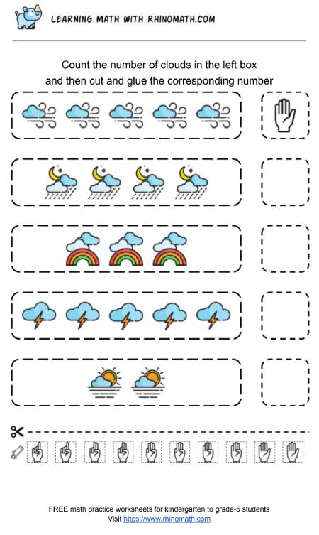 Read more about the article Practice Counting 1-5 – Counting and Pasting the Correct Hand Number – Page 1