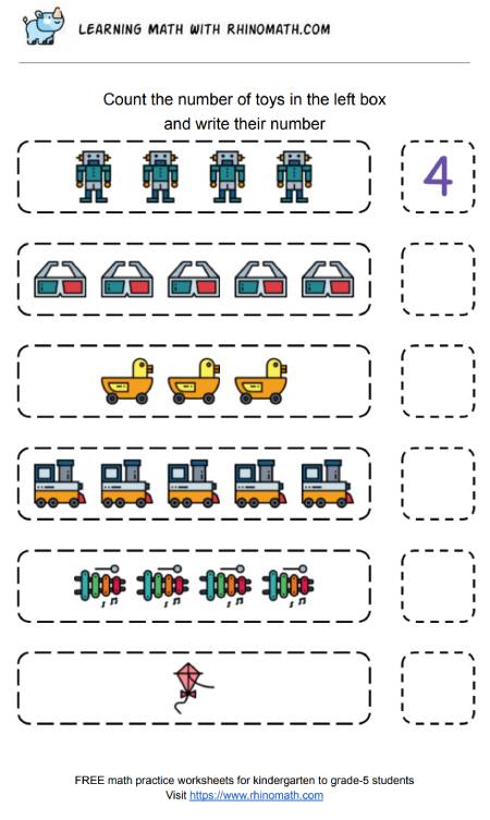 Read more about the article Practice Counting – Write the Number of Items 1-5 – Page 2