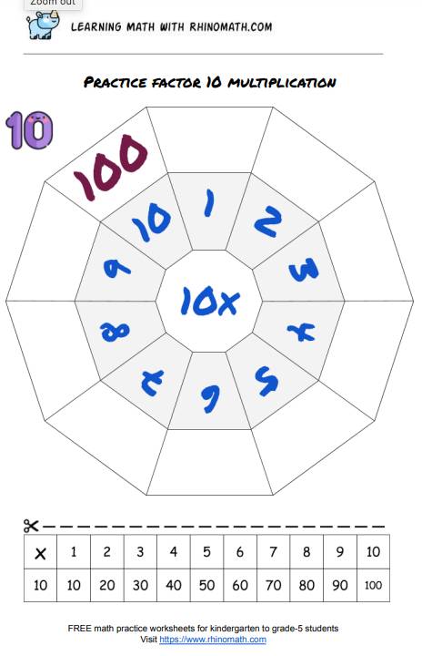 Read more about the article Multiplication Chart Practice – The Decagon – Factor 10