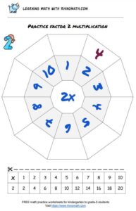 multiplication chart decagon practice - factor 2