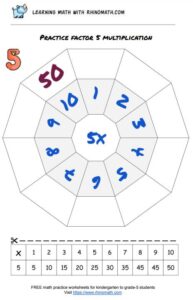 multiplication chart decagon practice - factor 5