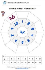 multiplication chart decagon practice - factor 7
