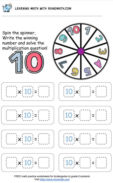 Read more about the article Multiplication chart practice – The Spinner – Factor 10