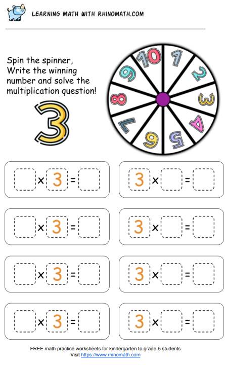 Read more about the article Multiplication chart practice – The Spinner – Factor 3