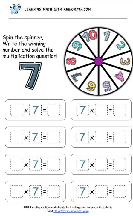 Read more about the article Multiplication chart practice – The Spinner – Factor 7