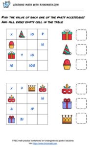multiplication table puzzle 3x3 - page 2