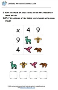 multiplication table puzzle game - 2x2 - page 7